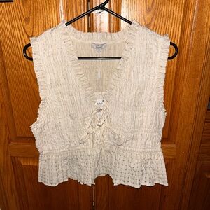 Rails Cream Textured Sleeveless Women’s Blouse, size Lg, NWT